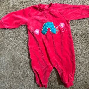Vintage hungry caterpillar Eric carle velour one piece carters outfit size 6-9 m